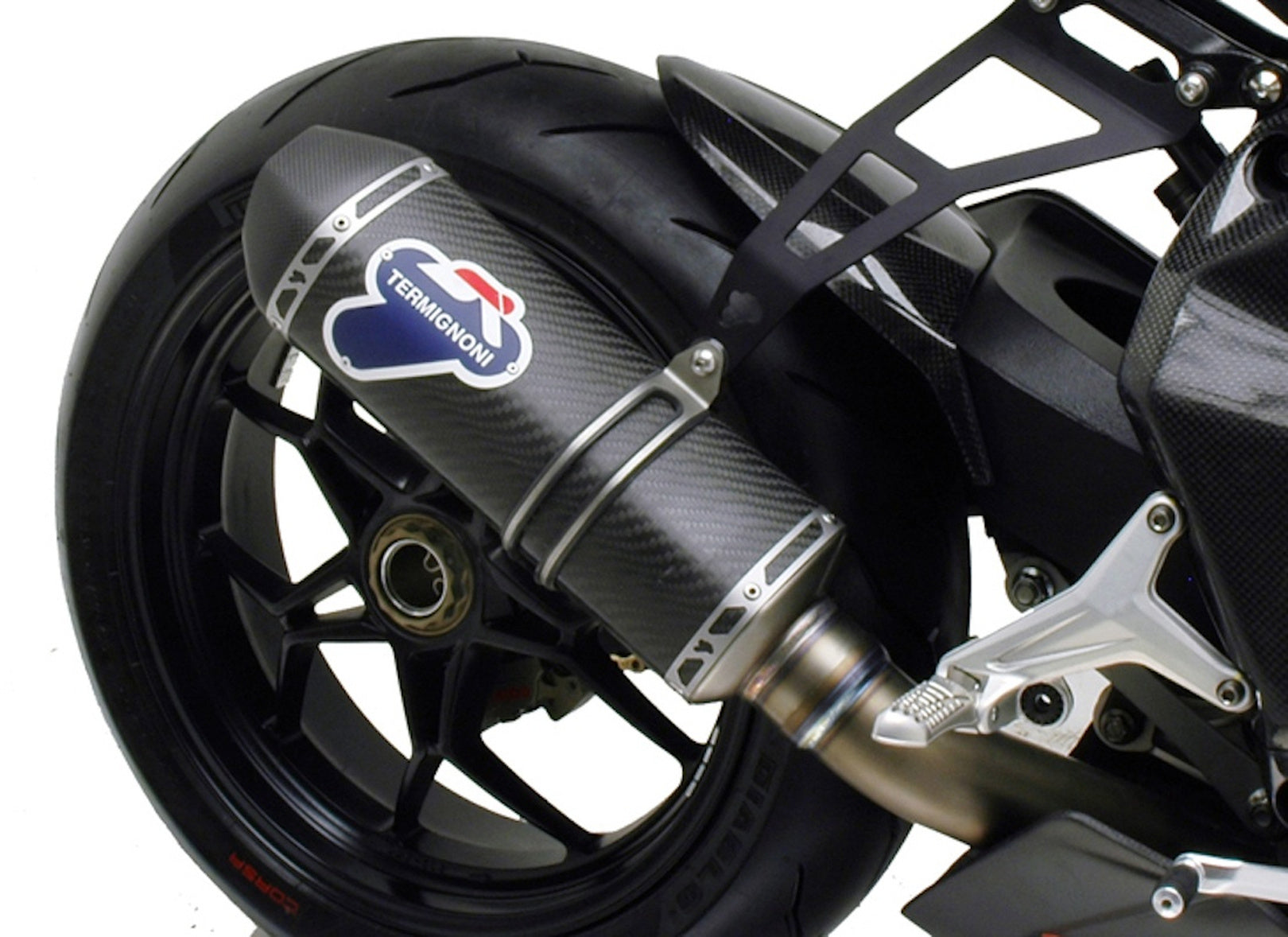 Complete Exhaust System Without Catalytic Converter And Without Sound Certification Relevance Carbon Ct Carbon Cap - Termignoni Compatible With Mv Agusta F3 675 (2012-2020)