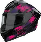 Full-Face Motorcycle Helmet Airoh Matryx - Mxre54 Composite Carbon Gloss Purple Reflex Size M