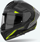 Full-Face Motorcycle Helmet Airoh Matryx - Mxrk31 Composite Carbon Matte Yellow Rocket Size Xxl