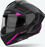 Full-Face Motorcycle Helmet Airoh Matryx - Mxrk54 Composite Carbon Matte Pink Rocket Size M