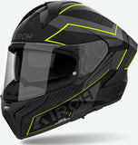 Full-Face Motorcycle Helmet Airoh Matryx - Mxse31 Composite Carbon Matte Yellow Sentinel Size S