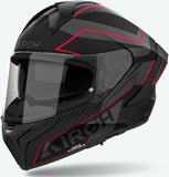 Full-Face Motorcycle Helmet Airoh Matryx - Mxse55 Composite Carbon Matte Red Sentinel Size Xs