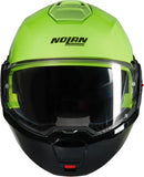 Flip-Up Travelling Motorcycle Helmet Nolan N120-1 Green Impulso / Black Mivedi 329 Size Xxl
