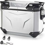 Monokey Cam-Side Trekker Outback Evo Smart Anodized Aluminium Left Side Case + Lock - 37 Lt Givi Trekker Outback Evo Smart Anodized Aluminium Silber Size 37 Lt.