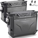 Monokey Cam-Side Trekker Outback Evo Smart Black Aluminium Side Cases + Locks - 70 Lt Trekker Outback Evo Smart Aluminium - Givi Compatible With Yamaha Xt 1200 Ze Super Ténéré (2014-2020)