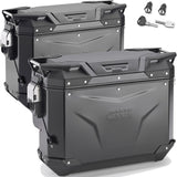 Monokey Cam-Side Trekker Outback Evo Smart Black Aluminium Side Cases + Locks - 70 Lt Trekker Outback Evo Smart Aluminium - Givi Compatible With Bmw F 700 Gs (2013-2017)