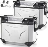 Monokey Cam-Side Trekker Outback Evo Smart Anodized Aluminium Side Cases + Locks - 74 Lt Trekker Outback Evo Smart Anodized Aluminium - Givi Compatible With Ktm 790 Adventure (2023-2025)