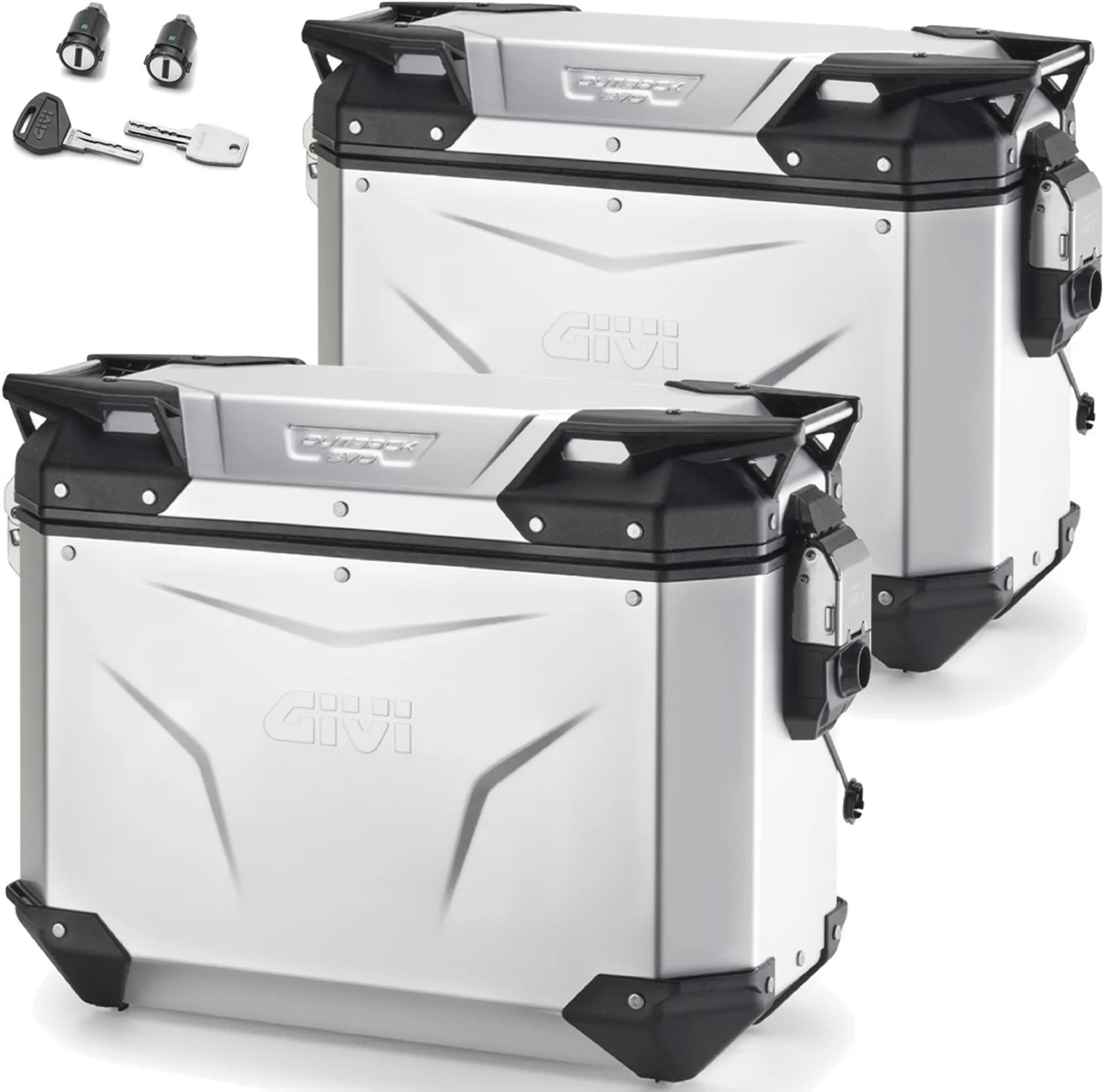Monokey Cam-Side Trekker Outback Evo Smart Anodized Aluminium Side Cases + Locks - 74 Lt Trekker Outback Evo Smart Anodized Aluminium - Givi Compatible With Ktm 1290 Super Adventure S (2021-2024)