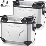 Monokey Cam-Side Trekker Outback Evo Smart Anodized Aluminium Side Cases + Locks - 74 Lt Trekker Outback Evo Smart Anodized Aluminium - Givi Compatible With Triumph Tiger 1200 Gt - Pro (2022-2024)