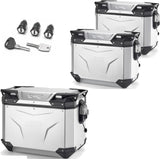 Trekker Outback Evo Smart Anodized Aluminium Top Case + Side Cases - 116 Lt Trekker Outback Evo Smart Anodized Aluminium - Givi Compatible With Honda Crf 1000 L Africa Twin Adventure Sports (2018-2019)