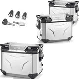 Trekker Outback Evo Smart Anodized Aluminium Top Case + Side Cases - 138 Lt Trekker Outback Evo Smart Anodized Aluminium - Givi Compatible With Honda Crf 1000 L Africa Twin (2018-2019)