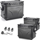Trekker Outback Evo Smart Aluminium Black Top Case + Side Cases - 130 Lt Trekker Outback Evo Smart Aluminium - Givi Compatible With Triumph Tiger 660 Sport (2022-2024)