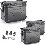 Trekker Outback Evo Smart Aluminium Black Top Case + Side Cases - 138 Lt Trekker Outback Evo Smart Aluminium - Givi Compatible With Triumph Tiger 660 Sport (2022-2024)