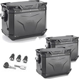 Trekker Outback Evo Smart Aluminium Black Top Case + Side Cases - 138 Lt Trekker Outback Evo Smart Aluminium - Givi Compatible With Honda Cb 500 X (2019-2023)