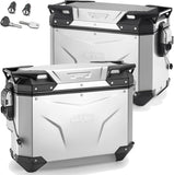 Monokey Cam-Side Trekker Outback Evo Smart Anodized Aluminium Side Cases + Locks - 77 Lt Trekker Outback Evo Smart Anodized Aluminium - Givi Compatible With Bmw F 700 Gs (2013-2017)