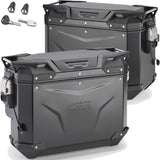 Monokey Cam-Side Trekker Outback Evo Smart Black Aluminium Side Cases + Locks - 77 Lt Trekker Outback Evo Smart Aluminium - Givi Compatible With Bmw R 1200 Gs (2013-2018)