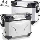 Monokey Cam-Side Trekker Outback Evo Smart Aluminium Side Cases + Locks - 84 Lt Trekker Outback Evo Smart Aluminium - Givi Compatible With Yamaha Xt 1200 Z Super Ténéré (2010-2020)