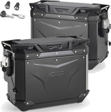 Monokey Cam-Side Trekker Outback Evo Smart Black Aluminium Side Cases + Locks - 84 Lt Trekker Outback Evo Smart Aluminium - Givi Compatible With Honda Nx 500 (2024)