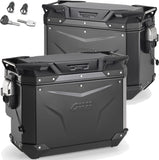 Monokey Cam-Side Trekker Outback Evo Smart Black Aluminium Side Cases + Locks - 84 Lt Trekker Outback Evo Smart Aluminium - Givi Compatible With Ktm 790 Adventure R (2019-2020)