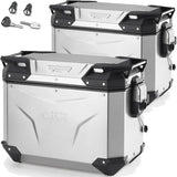 Monokey Cam-Side Trekker Outback Evo Smart Anodized Aluminium Side Cases + Locks - 88 Lt Trekker Outback Evo Smart Anodized Aluminium - Givi Compatible With Yamaha Xt 1200 Z Super Ténéré (2010-2020)