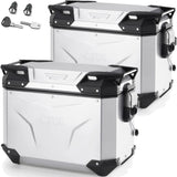 Monokey Cam-Side Trekker Outback Evo Smart Aluminium Side Cases + Locks - 88 Lt Trekker Outback Evo Smart Aluminium - Givi Compatible With Yamaha Xt 1200 Z Super Ténéré (2010-2020)