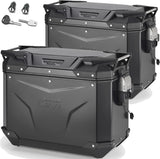 Monokey Cam-Side Trekker Outback Evo Smart Black Aluminium Side Cases + Locks - 88 Lt Trekker Outback Evo Smart Aluminium - Givi Compatible With Ktm 1290 Super Adventure R (2021-2024)