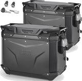 Monokey Cam-Side Trekker Outback Evo Smart Black Aluminium Side Cases + Locks - 88 Lt Trekker Outback Evo Smart Aluminium - Givi Compatible With Bmw R 1200 Gs Adventure (2014-2018)
