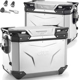 Monokey Cam-Side Trekker Outback Evo Smart Aluminium Side Cases + Locks - 96 Lt Trekker Outback Evo Smart Aluminium - Givi Compatible With Ktm 890 Adventure (2021-2022)