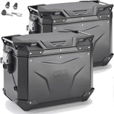 Monokey Cam-Side Trekker Outback Evo Smart Black Aluminium Side Cases + Locks - 96 Lt Trekker Outback Evo Smart Aluminium - Givi Compatible With Yamaha Xt 1200 Ze Super Ténéré (2014-2020)