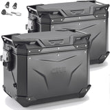 Monokey Cam-Side Trekker Outback Evo Smart Black Aluminium Side Cases + Locks - 96 Lt Trekker Outback Evo Smart Aluminium - Givi Compatible With Honda Nc 750 X (2021-2025)
