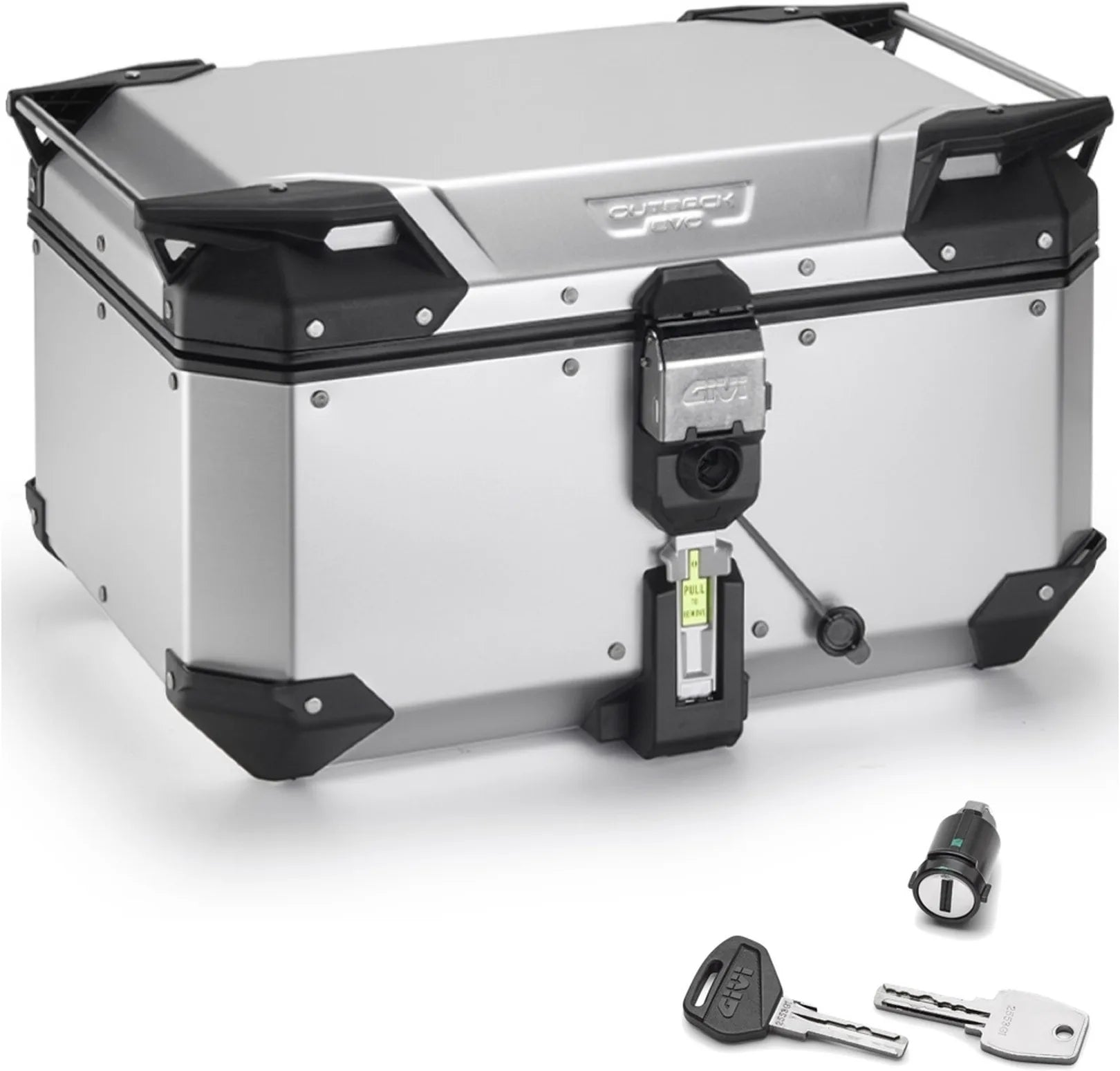 Monokey Trekker Outback Evo Smart Anodized Aluminium Top Case - 58 Lt 6Kg Trekker Outback Evo Smart Anodized Aluminium - Givi Compatible With Ktm 1090 Adventure (2017-2019)