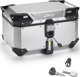 Monokey Trekker Outback Evo Smart Anodized Aluminium Top Case - 58 Lt Trekker Outback Evo Smart Anodized Aluminium - Givi Compatible With Yamaha X-Max 125 - 250 (2010-2013)