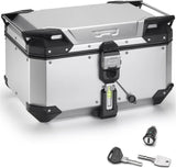 Monokey Trekker Outback Evo Smart Anodized Aluminium Top Case - 58 Lt Trekker Outback Evo Smart Anodized Aluminium - Givi Compatible With Ktm 1290 Super Adventure (2015-2016)