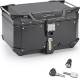 Monokey Trekker Outback Evo Smart Black Aluminium Top Case - 58 Lt Trekker Outback Evo Smart Aluminium - Givi Compatible With Bmw F 800 Gs Adventure (2013-2018)