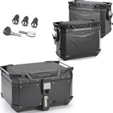 Trekker Outback Evo Smart Aluminium Black Top Case + Side Cases R Recessed - 135 Lt Trekker Outback Evo Smart Aluminium - Givi Compatible With Benelli Trk 702 X (2023-2024)
