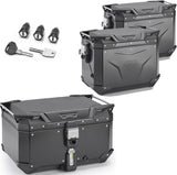 Trekker Outback Evo Smart Aluminium Black Top Case + Side Cases - 154 Lt Trekker Outback Evo Smart Aluminium - Givi Compatible With Triumph Tiger 660 Sport (2022-2024)