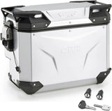 Recessed Monokey Cam-Side Trekker Outback Evo Smart Anodized Aluminium Right Side Case + Lock - 40 Lt Givi Trekker Outback Evo Smart Anodized Aluminium Silber Size 40 Lt.