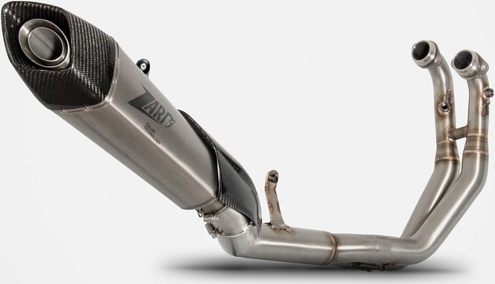 Complete Catalytic Exhaust System With Sound Certification Titanium Endcap Carbon - Zard Compatible With Aprilia Tuono 660 (2021-2023)