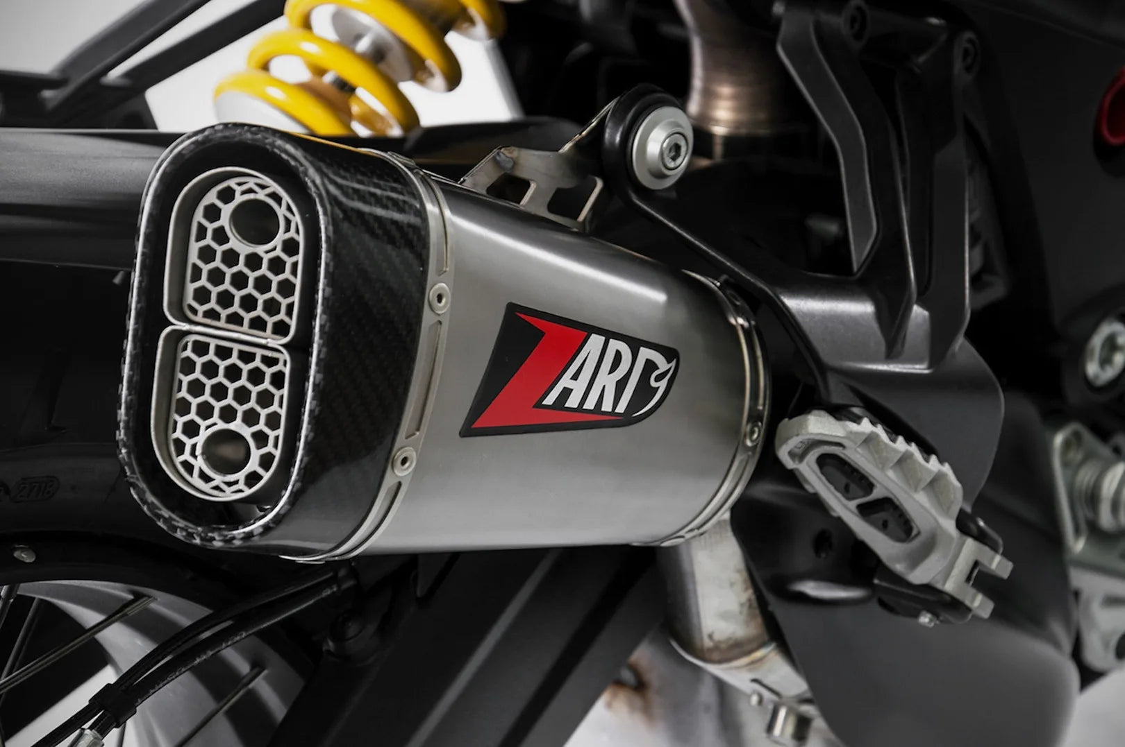 Exhaust Tip With Noise Certification Titanium Endcap Carbon - Zard Compatible With Ducati Multistrada V4S (2021-2023)