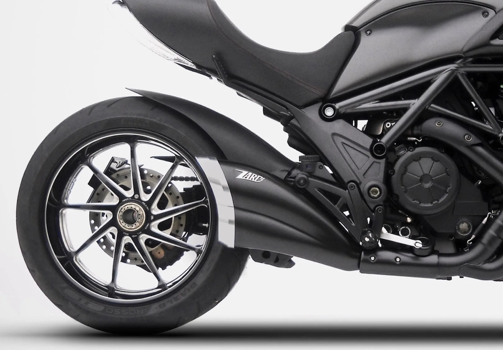 Complete Non-Catalytic Exhaust System With Sound Certification Steel Black Endcap Carbon - Zard Compatible With Ducati Diavel (2011-2018)