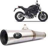 Exhaust Tip With Noise Certification Zuma Stainless Steel Endcap Aluminium Black - Zard Compatible With Ducati Scrambler 800 (2021-2022)