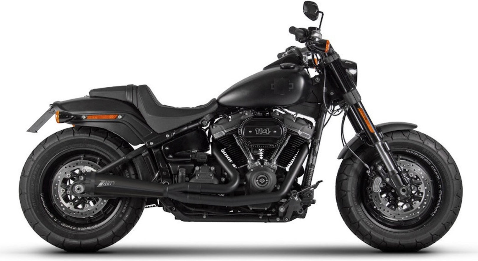 Complete Catalytic Exhaust System With Sound Certification Steel Black Endcap Aluminium Black - Zard Compatible With Harley-Davidson Breakout (2016-2023)