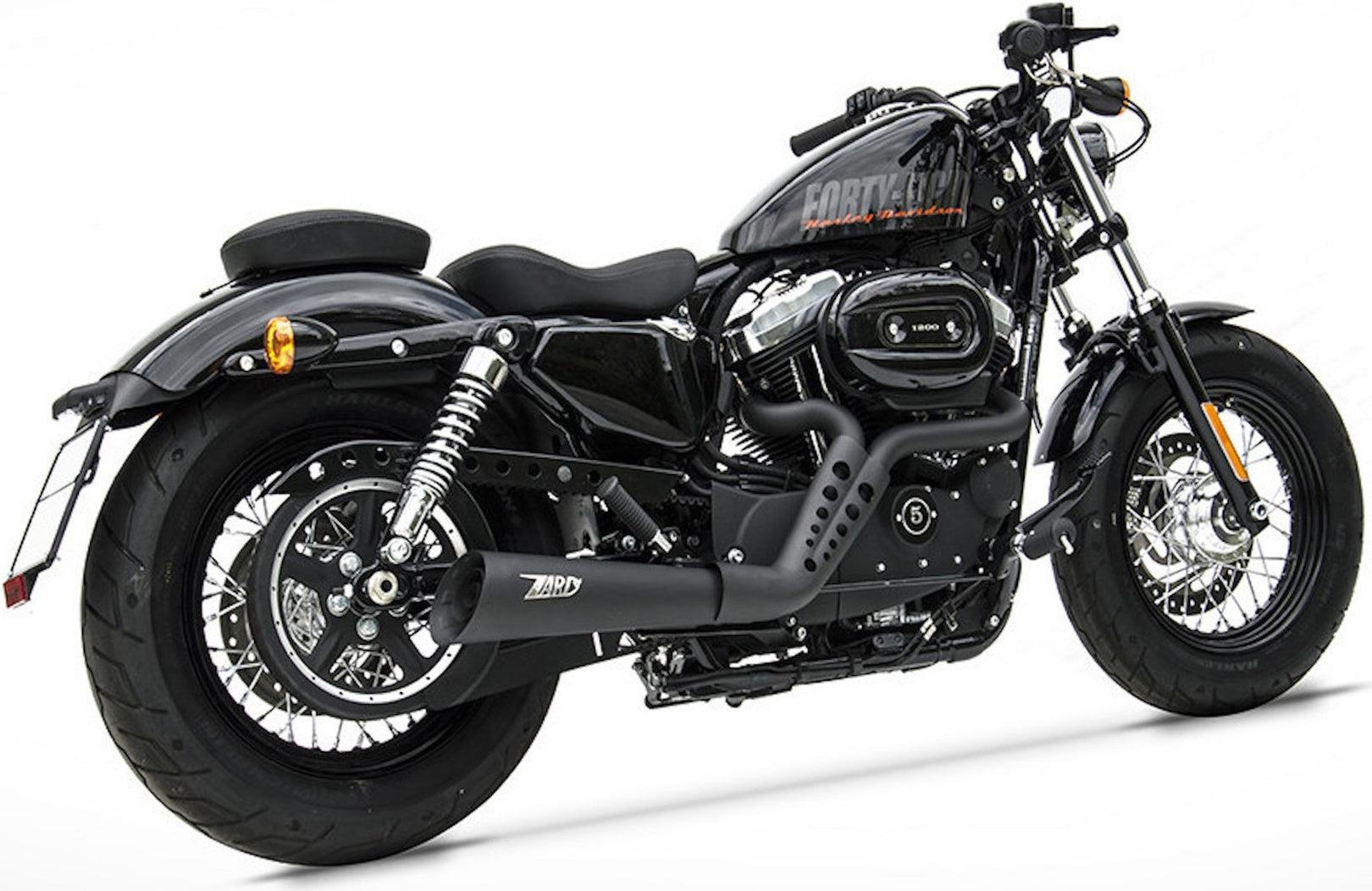 Complete Catalytic Exhaust System With Sound Certification Sport Steel Black - Zard Compatible With Harley-Davidson Sportster (2014-2016)