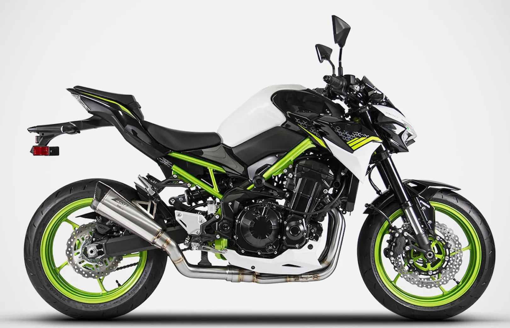 Complete Catalytic Exhaust System With Sound Certification Titanium Endcap Carbon - Zard Compatible With Kawasaki Z 900 (2020-2023)