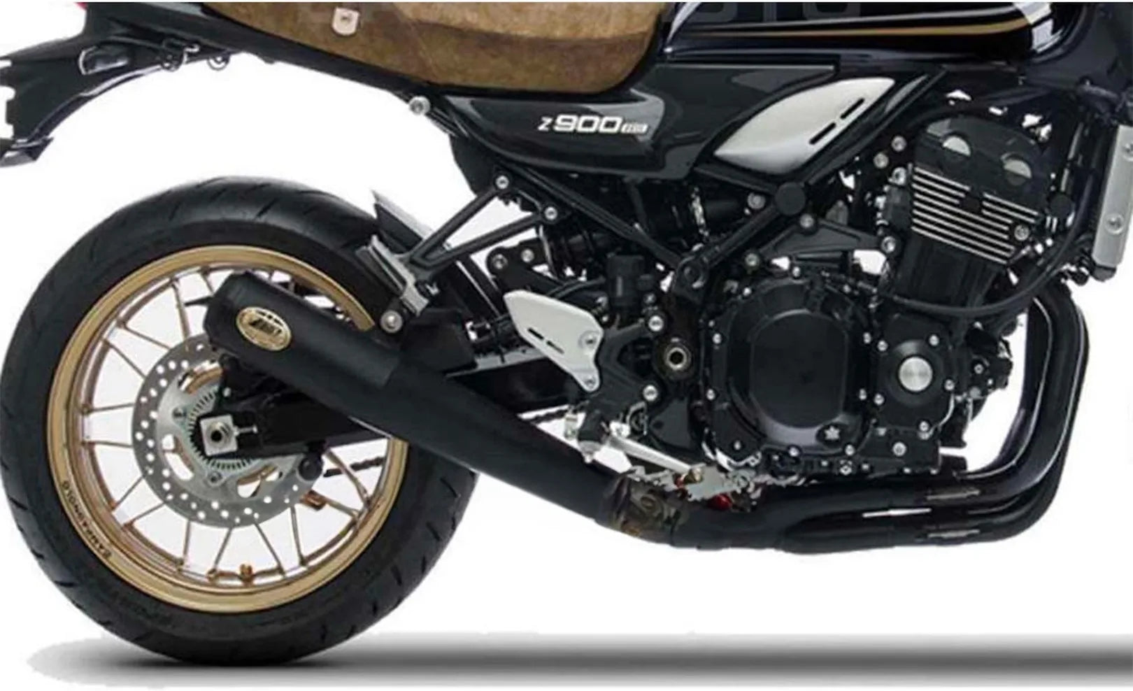 Complete Catalytic Exhaust System With Sound Certification Titanium Black - Zard Compatible With Kawasaki Z 900 Rs (2018-2020)