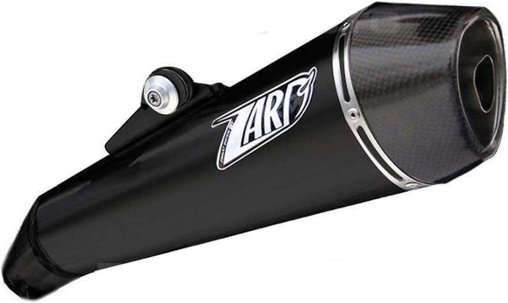 Exhaust Tip With Noise Certification Conical Steel Black Endcap Carbon - Zard Compatible With Moto Guzzi Stelvio (2011-2016)