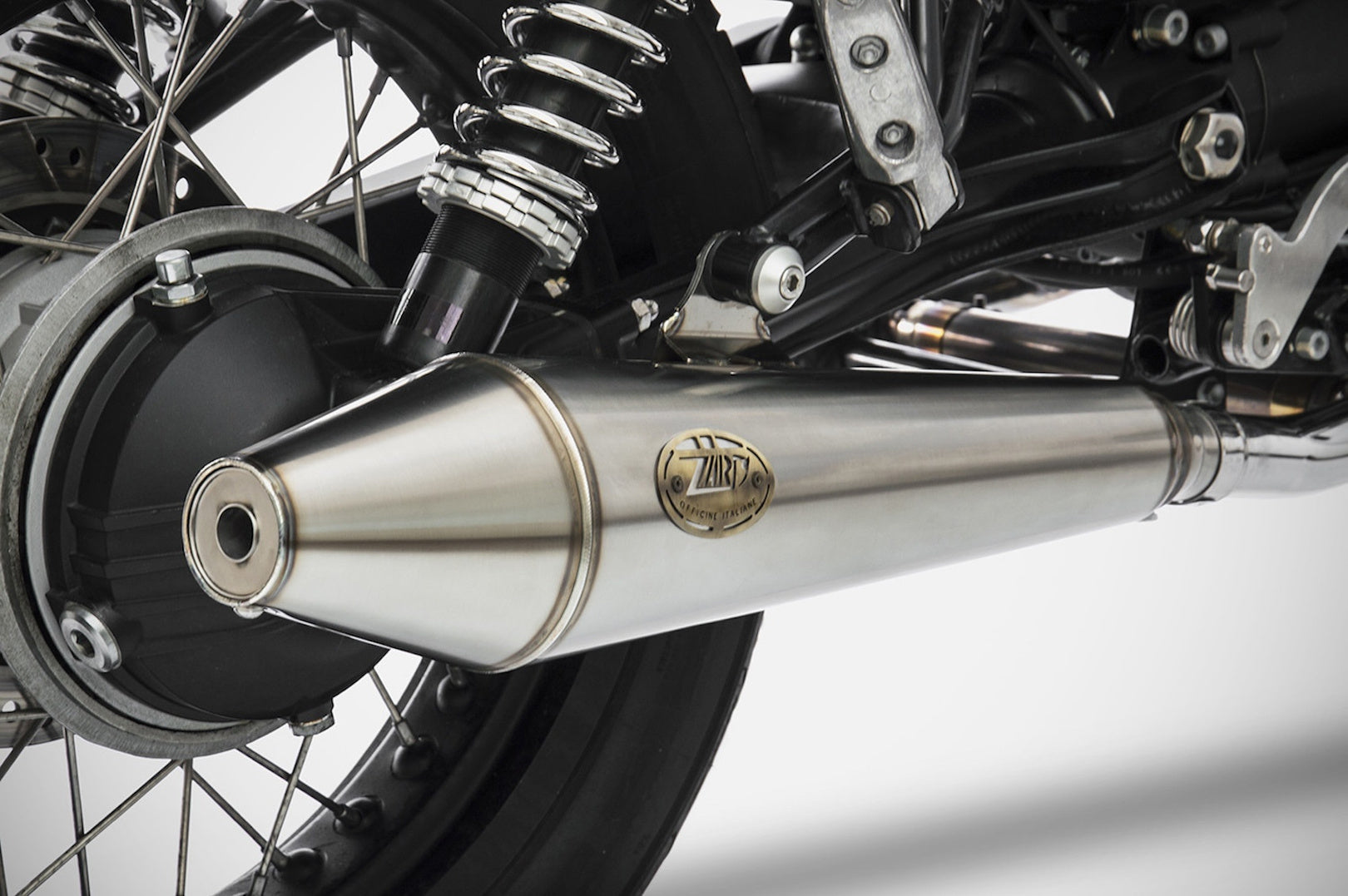 Exhaust Tip With Noise Certification Conical Stainless Steel - Zard Compatible With Moto Guzzi V7 Ii Stone (2008-2015)