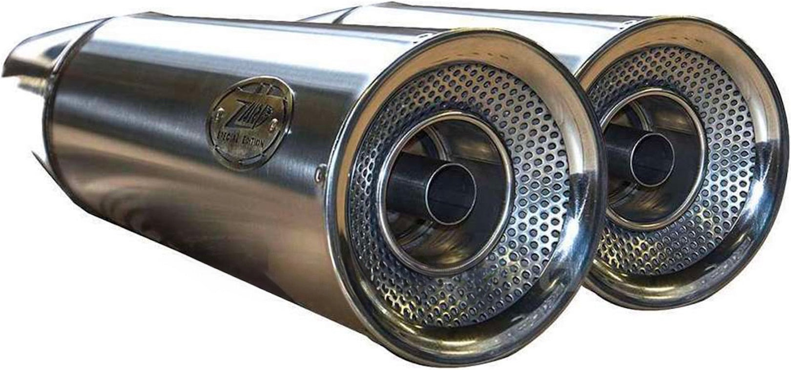 Exhaust Tip With Noise Certification Big Stainless Steel Endcap Aluminium - Zard Compatible With Moto Guzzi V9 Bobber (2016-2019)