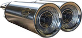 Exhaust Tip With Noise Certification Big Stainless Steel Endcap Aluminium - Zard Compatible With Moto Guzzi V9 Bobber (2016-2019)