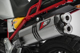 Exhaust Tip With Noise Certification Titanium Endcap Carbon - Zard Compatible With Moto Guzzi V85 Tt (2019-2023)